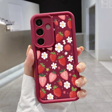 Strawberry Daisy Pattern For Apple for iphone 16/15/14/13/12 Pro Max 14 15 16 Plus Xs Max Mobile Phone Case for samsung for galaxy A03S A12 A13 A14 A15 A23 A25 A32 A35 A51 A53 A54 A55 A71 4G/5G S20 S21 S22 S23 S24