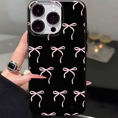 [Suitable for iPhone Protective Case] Pink Silk Ribbon Mobile Phone Case Suitable for Fashion-Forward People, Suitable for Iphone16Promax/15/14Plus/13/12/11 Protective Case