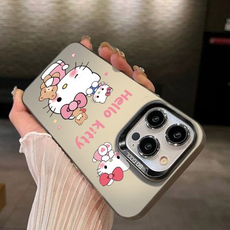 Authorized Sanrio Hello Kitty Cartoon Painted Mobile Phone Case for Iphone 15 15 Pro 15 Pro Max 14 14 Pro 13 13 Pro 12 12 Pro 11 11 Pro 16 16 Pro 16 Pro Max X Xr XS Max 7 8 Plus SE2 SE3 Drop-Proof Case New Fashion Creative Cute Soft Female Girl Holiday Gi