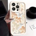Simple and Elegant Style: Mobile Phone Case, Light Brown Flower Pattern Brings an Elegant Atmosphere Suitable for iPhone 16 15, 14, 13, 12, 11 Pro Max, XS, XR